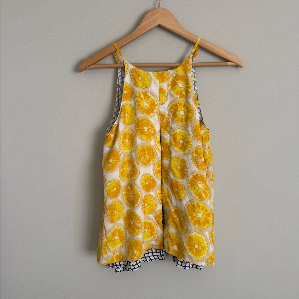 Anthropologie Porridge Lemon Print Layered Look Tank - Picture 6 of 10